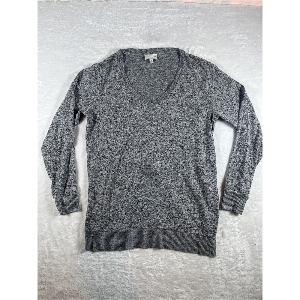 Lucky Brand V-Neck Long Sleeve‎ Shirt Gray Women's Medium